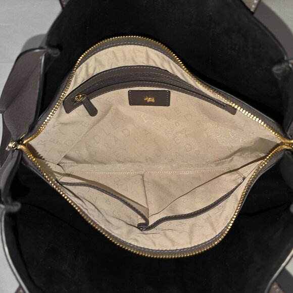 Radley London Sloane Street Large Zip-Top Gray Pebble Grain Leather Shoulder Bag - Picture 10 of 16